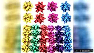 3.8/5/6/7cm Colorful 3D Star Flower Decorations DIY Self-Adhesive Ribbon Bows Paper Gift Wrapping Fo