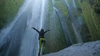Iceland Secret Waterfall, Gljufrabui Foss ( Hidden Waterfall) (4K) July 2020