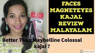 Faces Magneteyes Kajal Review ! Better Than Maybelline Colossal kajal I malayalam I Blush with ASH