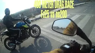PULSAR NS200 BS4 VS YAMAHA FZ25 BS4 400 METER DRAG RACE [RACE TILL THEIR POTENTIAL] AMIT46