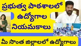 ప్రభుత్వ పాఠశాలల్లో  ఉద్యోగాల నియమకాలు | ప్రభుత్వ  పాఠశాలల్లో  కంప్యూటర్ టీచర్ల నియమకాలు |tg jobs 