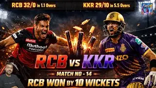 WCC3 IPL Gameplay | RCB vs KKR | KKR All Out In 29 Runs 😱 | RCB Won By 10 Wickets | Match No - 14