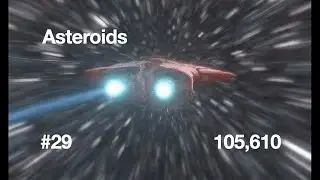 Asteroids 29 (100K+ score; classic Atari coin-op video game, 105610)
