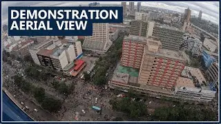 Nairobi protest aerial view: Demonstration in Nairobi over Kenya's finance bill 2024