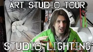 ART STUDIO TOUR - Lighting - How I Light My Studio