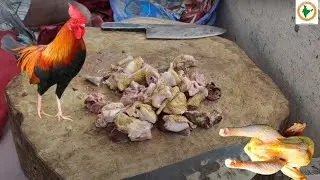 Country chicken/Desi chicken /Natukodi chicken  cutting skills at Uppal Hyderabad