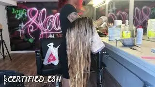 How to transform a Black Wig into Ash blonde with Dark Roots | DIY | Certified Esh