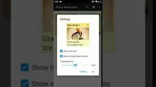 Transparent sticky note widget