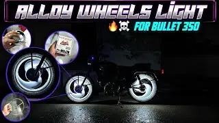 Bullet 350 Alloywheels Light Installation 😍 | LED Strip Light For Alloys | Bullet 350 Modification 🔥