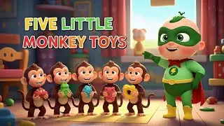 🐒 Five Little Monkey Toys Song 🎶 Fun Kids Rhymes | Hulk Kids USA 🧸🌈 