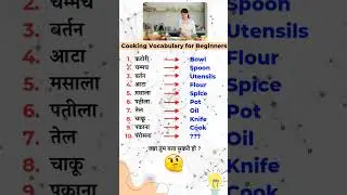 Cooking vocabulary for beginners | English speaking practice