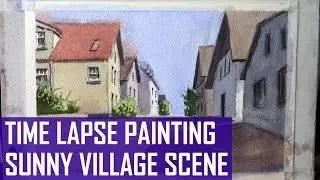 Painting a Beautiful Sunny Street Scene | Time-Lapse Version