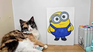 Minion Coloring Fun 💛🎨  Cute Cartoon Drawing for Kids