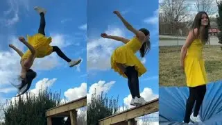 (Amazing How The Girl Flipped Backwards From Ten Feet Sbove Back Flip 10Ft Up Official (Circle 320)