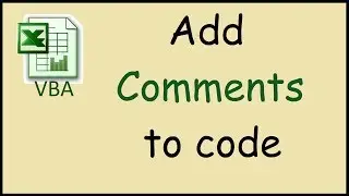How to add comments to VBA code