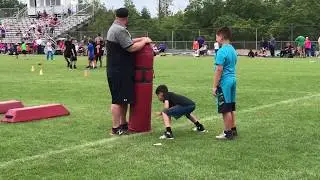 Perfecting the Swim Move at Jim Kelly's Football Camp