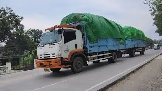 Truk Kontainer Panjang Hino EVERGREEN, Truk Gandeng Panjang Isuzu, Truk Trailer Carrier Isuzu