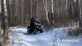 Linhai Yamaha M200 driving in the snow/ Линхай Ямаха М200 по снегу