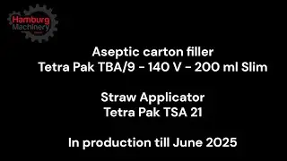Aseptic carton filler Tetra Pak TBA/9 - 140 V - 200 ml Slim + Straw Applicator 21