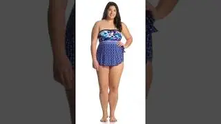 Maxine Plus Size Stargazer Bandeau Sarong One Piece Swimsuit | SwimOutlet.com