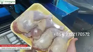 Automatic Cling Film Packaging Machine for fresh chicken cutting parts packaging