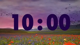 10 Minute Spring Workout: Energizing Timer with Flower Field Views and Music