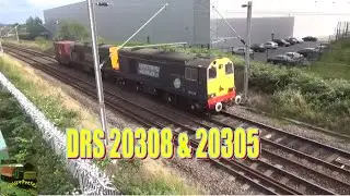 DRS's 20308 & 20305 Thrash out of Bescot Hauling a Nuclear Flask 3/8/15