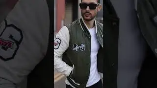 Level up your style with a varsity jacket! #mensfashion #menswear #leatherjacket #varsity #letterman