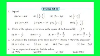 algebraic expressions class 7| practice set 50