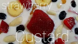 Strawberry🍓Custard Recipe by Chef Knife Time,Easy,Quick & Tasty Homemade Dessert Strawberry🍓Custard