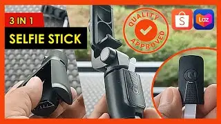 REVIEW 3 IN 1 BLUETOOTH SELFIE STICK WIRELESS Tripod - Monopod - Phone Holder LAZADA & SHOPEE