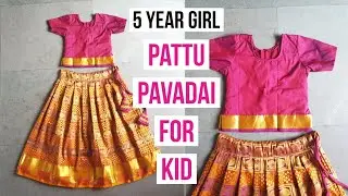 5 year girl Lehenga choli cutting and stitching, pattu pavadai, GIFT AND ART, GIFT SND ART