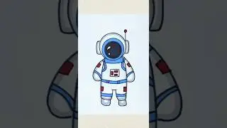 easy astronaut drawing tutorial 🤩#shorts #drawing #viral
