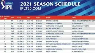 IPL SCHEDULE 2021//IPL 2021 MATCHES