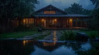 Fall Asleep Fast with Soft Rain and Cricket Sounds | Calm and Peaceful Night