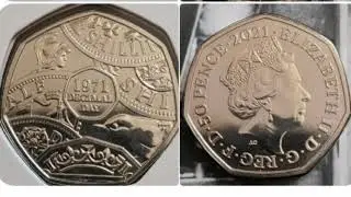 UK 2021 Decimal Day 1971 50p Coin REVIEW