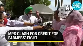 'Drama', 'liar', 'fake': Congress, Akali Dal MPs fight outside Parliament on farm laws