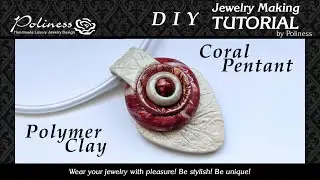 DIY Polymer clay pendant - video tutorial - Coral pendant necklace