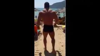 Greek bodybuilder at the beach #bodybuilding #bodybuilder #fitness #muscle #gym #summer