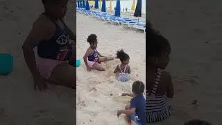Beach day in the British Virgin 🏝 kids playing with sand #britishvirginisland