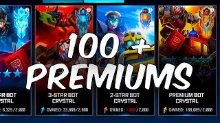 EPIC 100 + PREMIUM BOT CRYSTAL OPENING! Transformers: Forged To Fight
