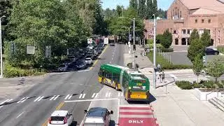 Left turn bus queue jump signal + LPI at busy Seattle intersection