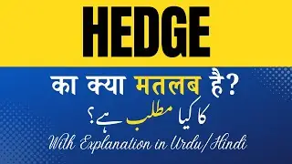 Hedge Meaning in Hindi |Hedge Ka Kya Matlab Hota Hai' Hindi/Urdu Explanation Included