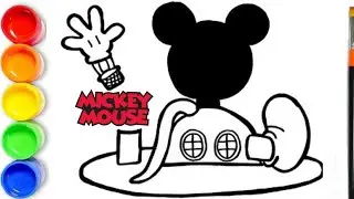 🔴 How to draw and color Mickey Mouse's house | Mickey Mouse