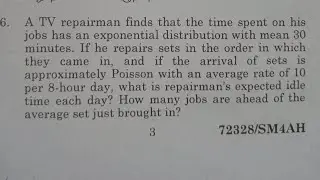 M/M/ 1 model # TV repairman problem # OR # Optimization techniques # Queuing theory # Tamil