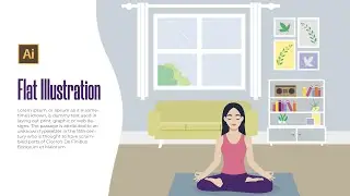 How to draw flat illustration in adobe illustrator #meditation