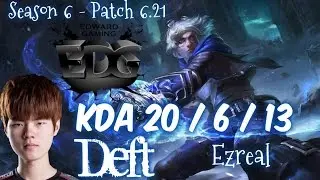EDG Deft EZREAL vs JINX ADC - Patch 6.21 KR Ranked