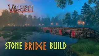 Valheim Stone Bridge Build | Simple Bridge Design in the Meadows - Vanilla server no CC