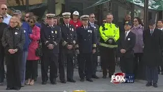 Banner unveiled in Boston to mark marathon bombings anniversary