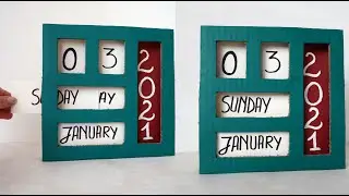 Easy DIY calendar from cardboard | How to make a 2021 desk calendar | Maison Zizou